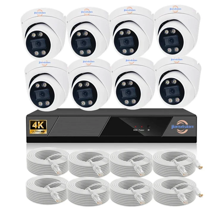 Jianvision 4K High Quality Metal Dome Full Color Night Vision Video And Audio Recording 8ch Cctv 8mp Camera Nvr System
Jianvision 4K High Quality Metal Dome Full Color Night Vision Video And Audio Recording 8ch Cctv 8mp Camera Nvr System