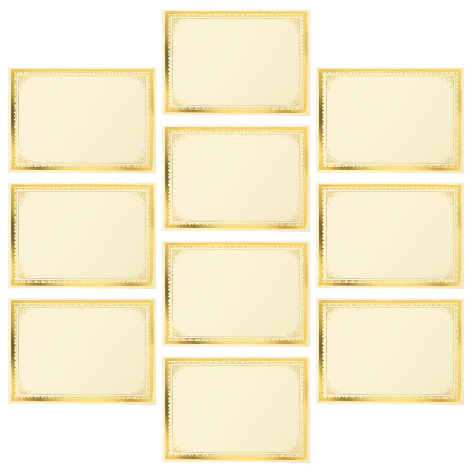 10pcs Gold A4 Certificate Inserts Thick Printable Paper for Awards Blank Award Sheets Diplomas Blank Sheets Office Use
10pcs Gold A4 Certificate Inserts Thick Printable Paper for Awards Blank Award Sheets Diplomas Blank Sheets Office Use