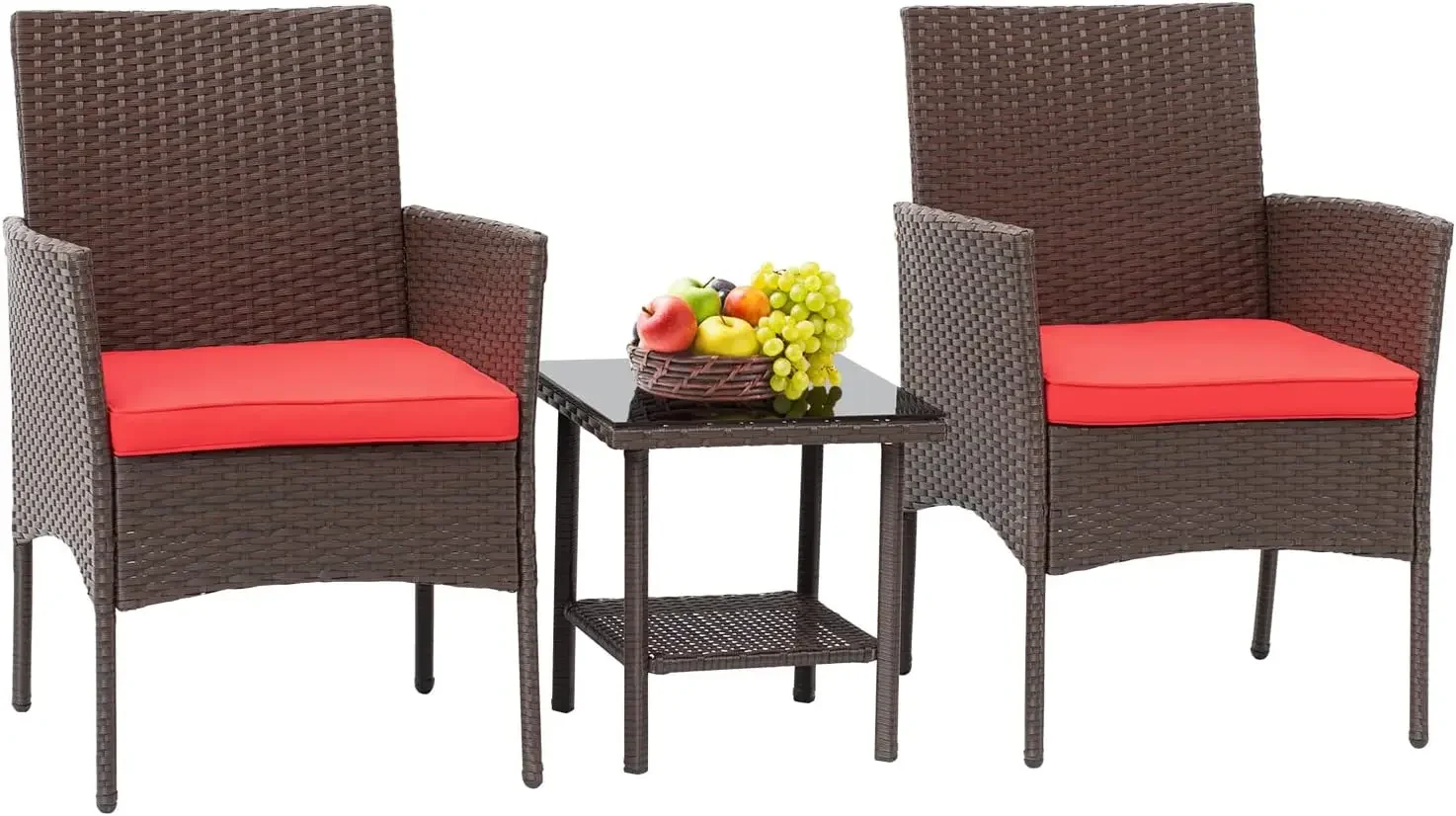 FDW 3-piece set wicker chair furniture outdoor furniture set 2 wicker chairs with cushions and glass
FDW 3-piece set wicker chair furniture outdoor furniture set 2 wicker chairs with cushions and glass