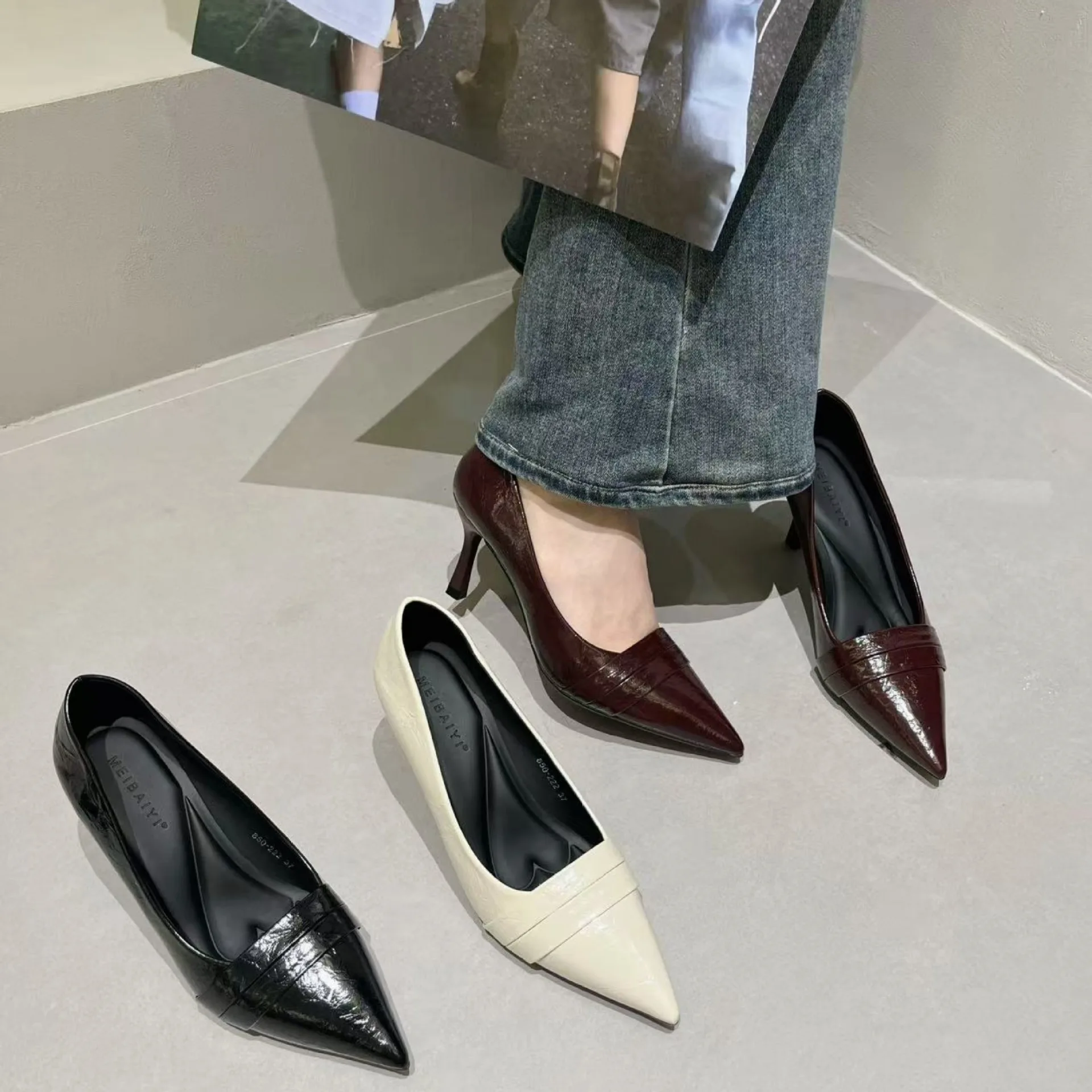 Heel Women's Shoes Thin High Heel Simple Mouth Slip-On Commuting Elegant Fashion Single Shoes Spring 2026 New Arrival
Heel Women's Shoes Thin High Heel Simple Mouth Slip-On Commuting Elegant Fashion Single Shoes Spring 2026 New Arrival