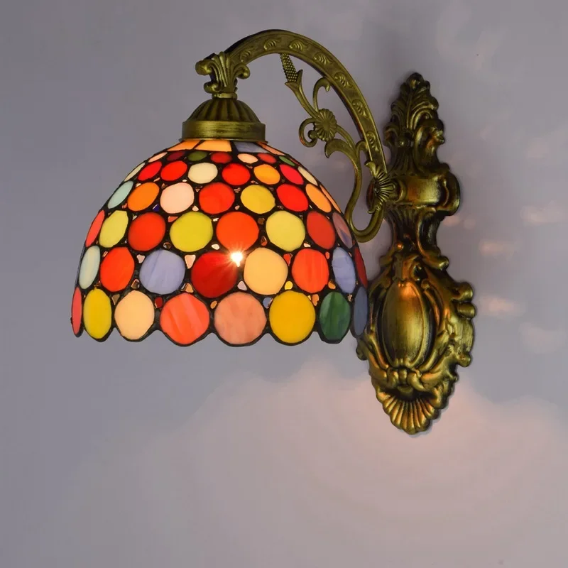 Tiffany stained glass retro mirror headlight bohemian bedside aisle sunflower single glazed wall lamp
Tiffany stained glass retro mirror headlight bohemian bedside aisle sunflower single glazed wall lamp