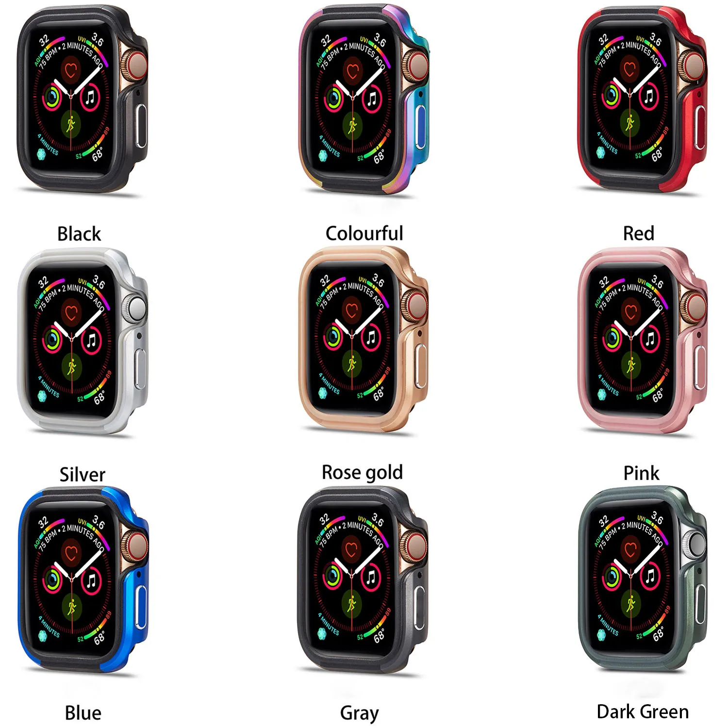 Colored Metal TPU Case for Apple Watch Colorful Protective Face Cover Series 9 8 7 6 5 4 3 2 1 45mm Frame 41mm 44 42 40 38
Colored Metal TPU Case for Apple Watch Colorful Protective Face Cover Series 9 8 7 6 5 4 3 2 1 45mm Frame 41mm 44 42 40 38