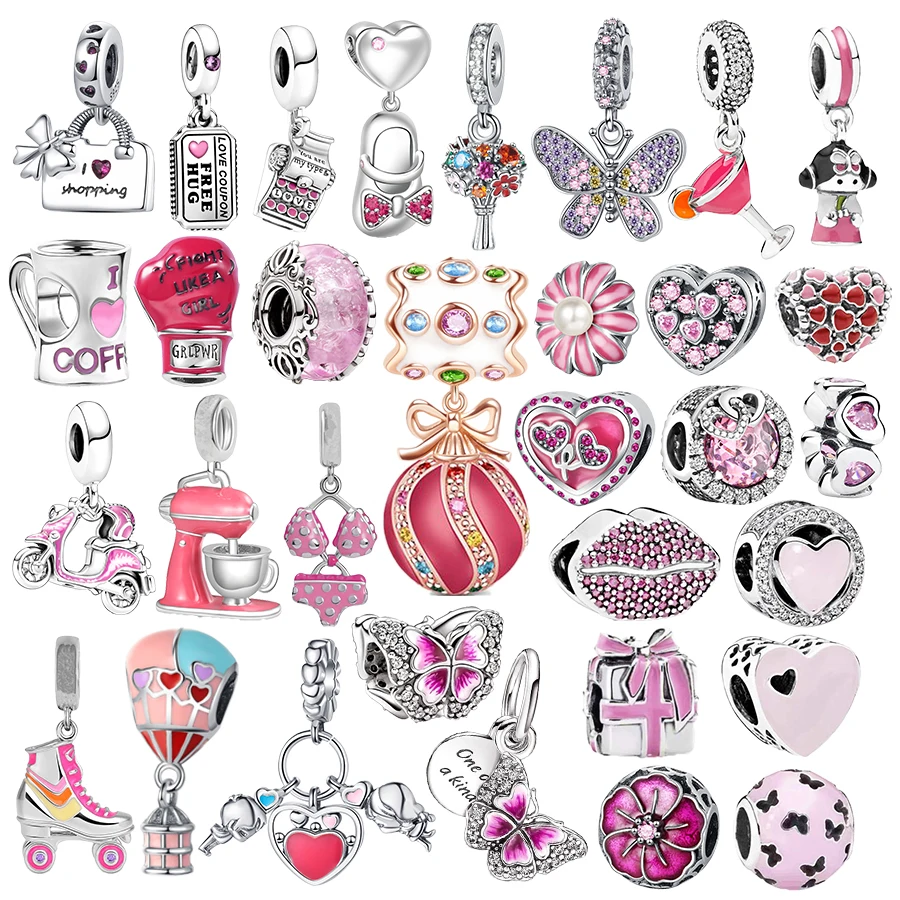 Pink Daisy Flower Doughnut Scooter Cocktail Butterfly Heart Dangle Charm Beads Fit Original 925 Silver Bracelet DIY Jewelry Gift
Pink Daisy Flower Doughnut Scooter Cocktail Butterfly Heart Dangle Charm Beads Fit Original 925 Silver Bracelet DIY Jewelry Gift