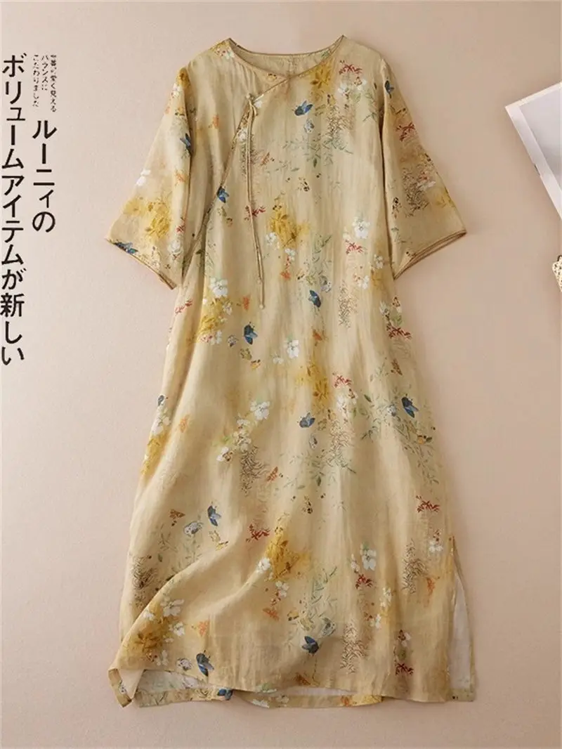 ew Летнее платье Cheongsam в китайском стиле - женское хлопковое платье из конопли с короткими рукавами и принтом, повседневная культурная мода G541
ew Летнее платье Cheongsam в китайском стиле - женское хлопковое платье из конопли с короткими рукавами и принтом, повседневная культурная мода G541