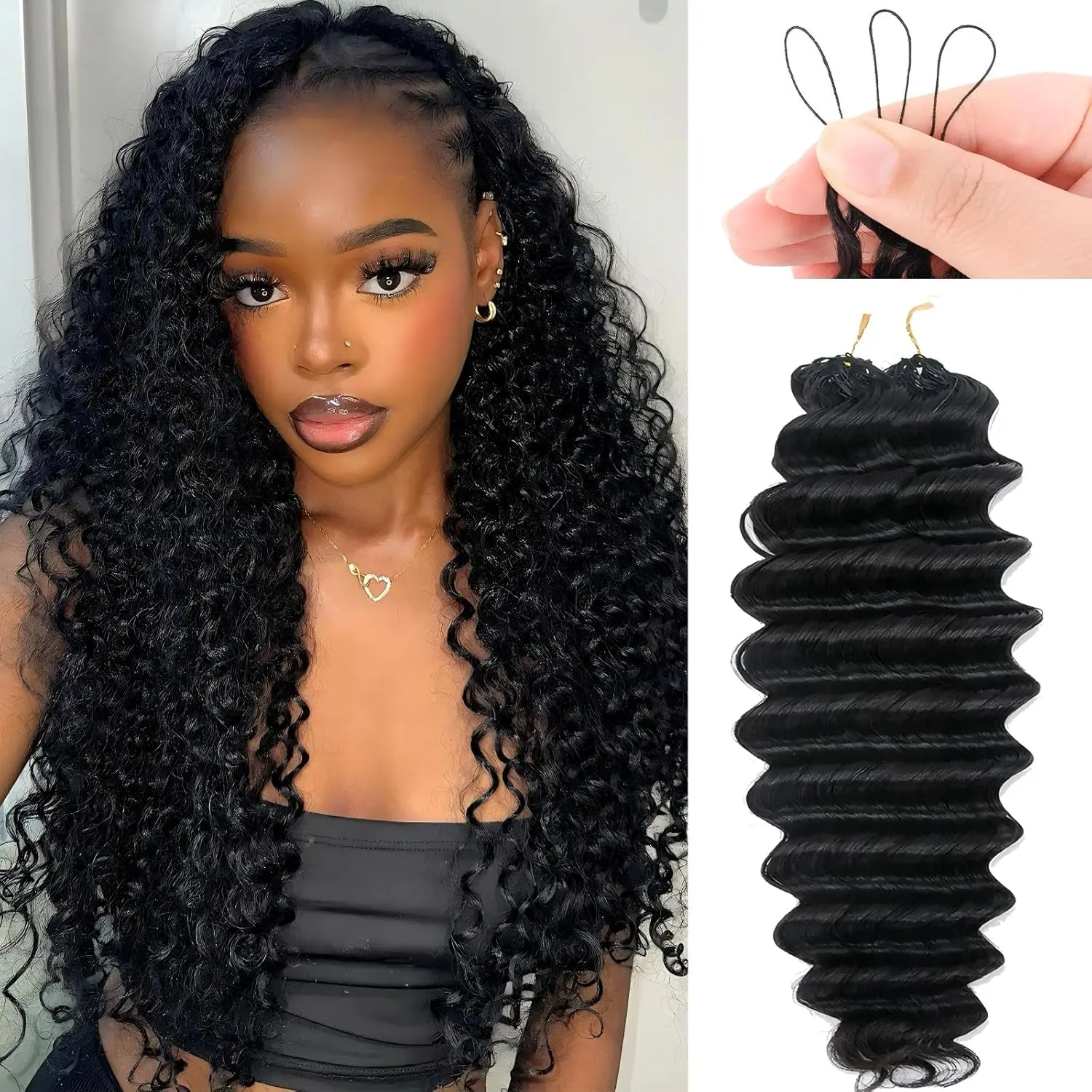 Наращивание волос методом крючковой вязки Deep Wave Feather Crochet из натуральных волос для чернокожих женщин, предварительно разделенные 50 прядей, невидимые узлы Miracle Knots.
Наращивание волос методом крючковой вязки Deep Wave Feather Crochet из натуральных волос для чернокожих женщин, предварительно разделенные 50 прядей, невидимые узлы Miracle Knots.