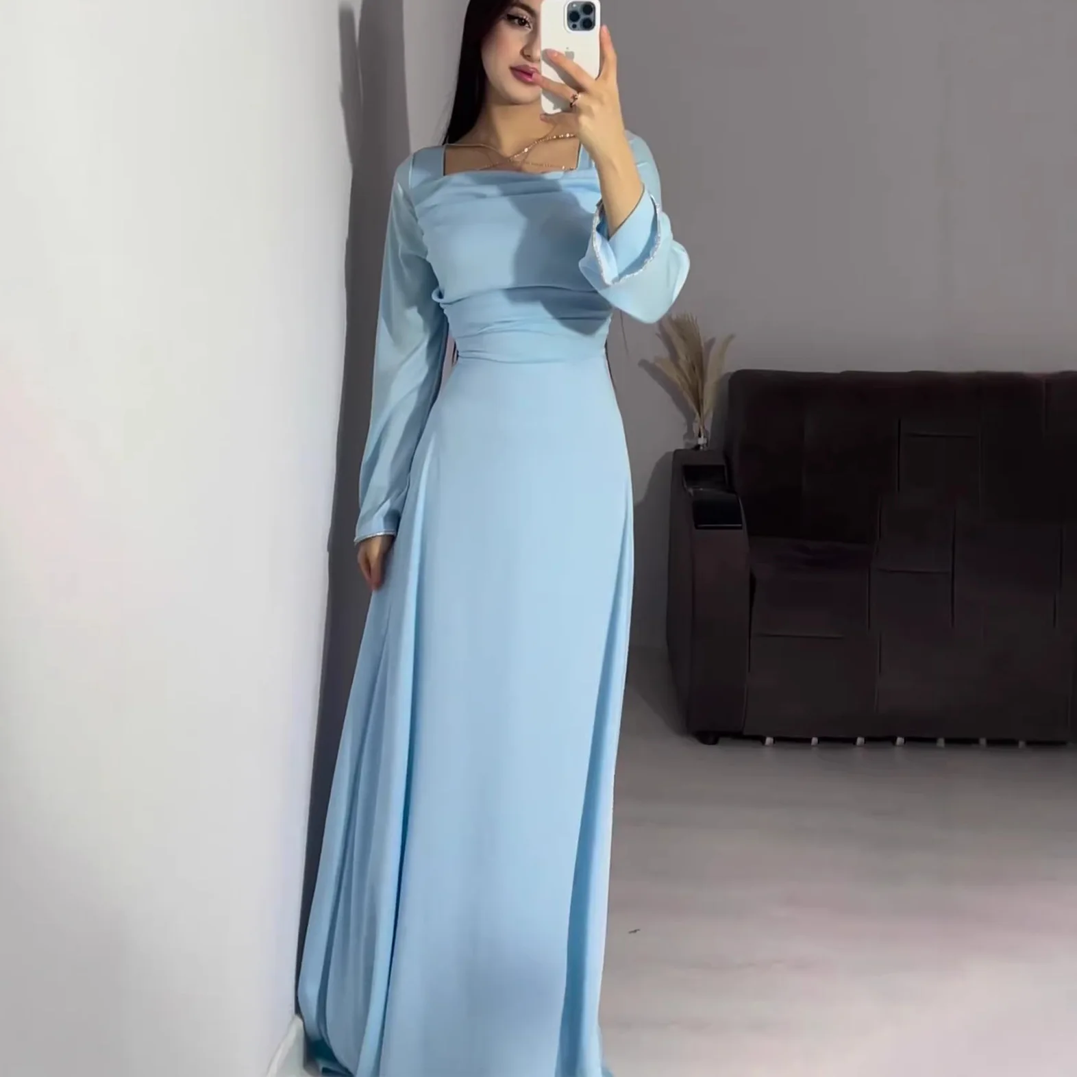 Spring Summer Satin Rhinestone Bodycon Dress Long Sleeve Dresses with Ribbon
Spring Summer Satin Rhinestone Bodycon Dress Long Sleeve Dresses with Ribbon