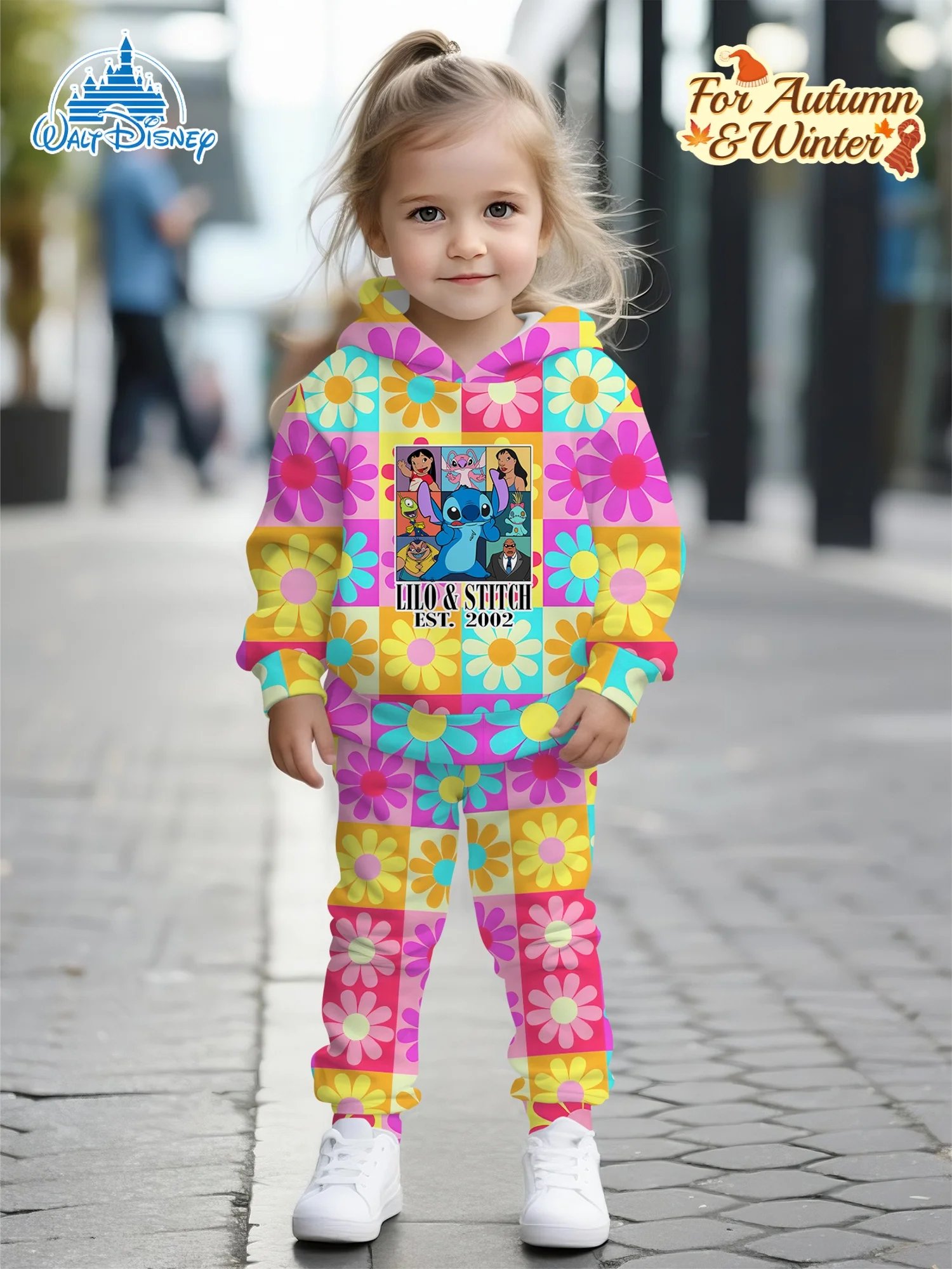 Disney licensed Girls' hoodies and slush pantsuits The Stitch pattern print casual comfortable soft children's hoodie set
Disney licensed Girls' hoodies and slush pantsuits The Stitch pattern print casual comfortable soft children's hoodie set