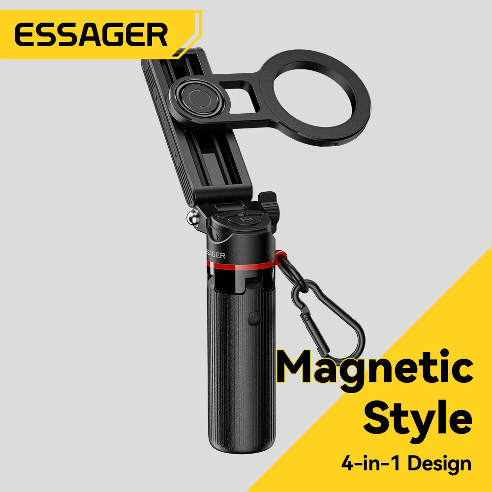 Essager 4-in-1 Multifunctional Magnetic mini Selfie Stick with 360° Rotation Wireless Bluetooth Control Magnetic Phone Holder
Essager 4-in-1 Multifunctional Magnetic mini Selfie Stick with 360° Rotation Wireless Bluetooth Control Magnetic Phone Holder
