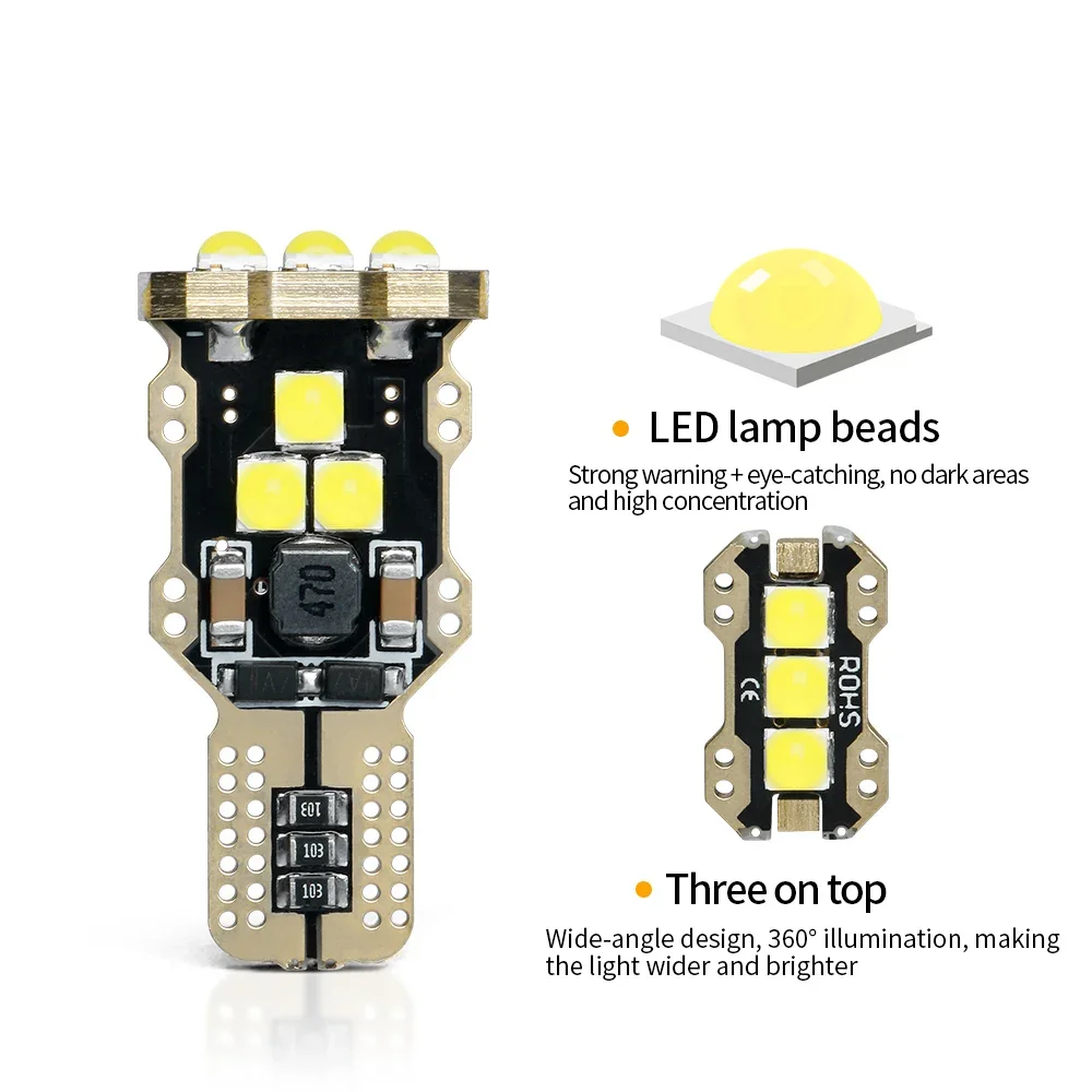 2 Pcs T15 W16W 3030 9SMD High Bright LED Bulbs Car Reverse Lamp Canbus No Error Led Backup Reverse Lights White Diode DC 12V
2 Pcs T15 W16W 3030 9SMD High Bright LED Bulbs Car Reverse Lamp Canbus No Error Led Backup Reverse Lights White Diode DC 12V