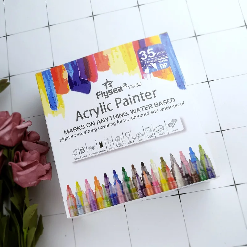 35 sets of acrylic pens, sketches, graffiti, skin painting pens, stone glass, fine arts, special drawing markers
35 sets of acrylic pens, sketches, graffiti, skin painting pens, stone glass, fine arts, special drawing markers