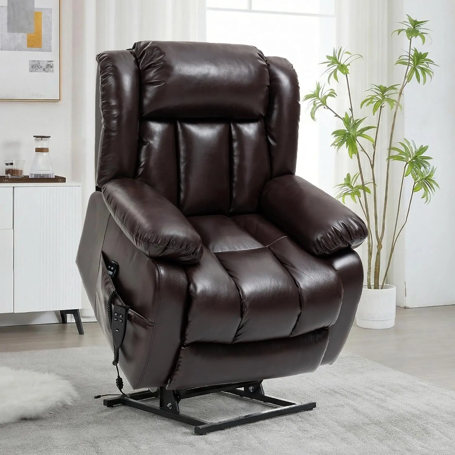 Массажное кресло с двумя моторами, подогревом и функцией подъема, из дышащей искусственной кожи, с 2 пультами ДУ, для больших и высоких людей, для гостиной, на заказ
Массажное кресло с двумя моторами, подогревом и функцией подъема, из дышащей искусственной кожи, с 2 пультами ДУ, для больших и высоких людей, для гостиной, на заказ