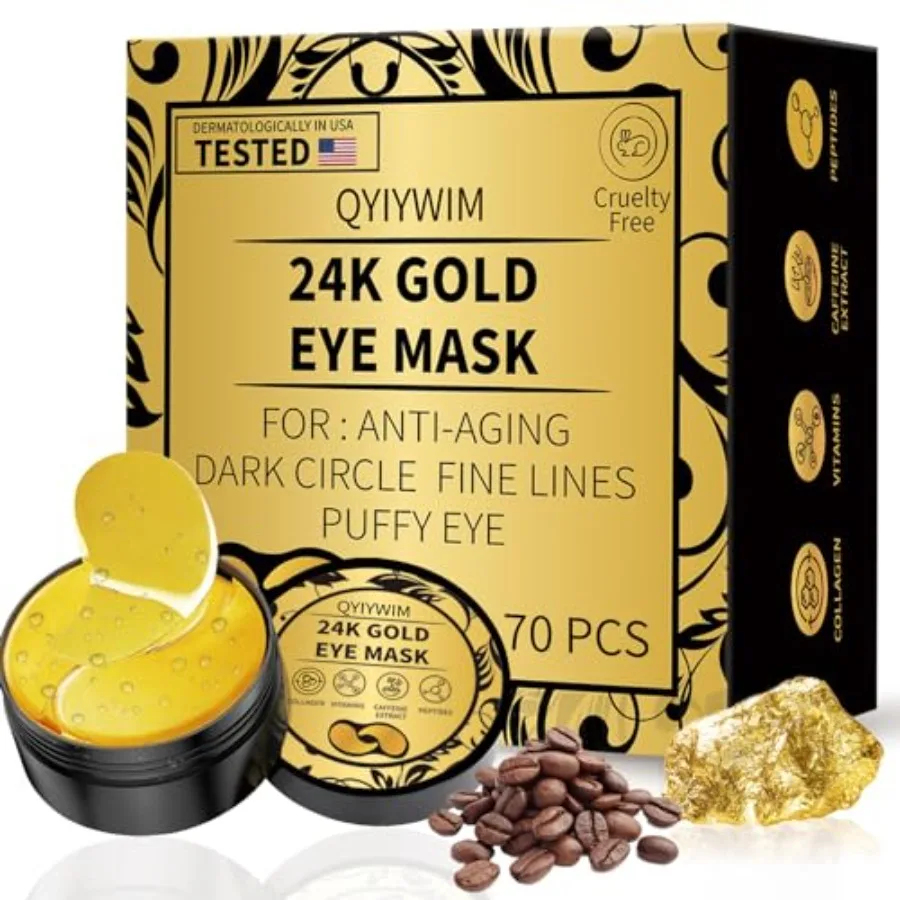 Under Eye Patches 70PCS, 24K Gold Eye Patches for Puffy Eyes Treatment, Under Eye Masks for Dark Circles and Puffiness, Non-Irr
Under Eye Patches 70PCS, 24K Gold Eye Patches for Puffy Eyes Treatment, Under Eye Masks for Dark Circles and Puffiness, Non-Irr
