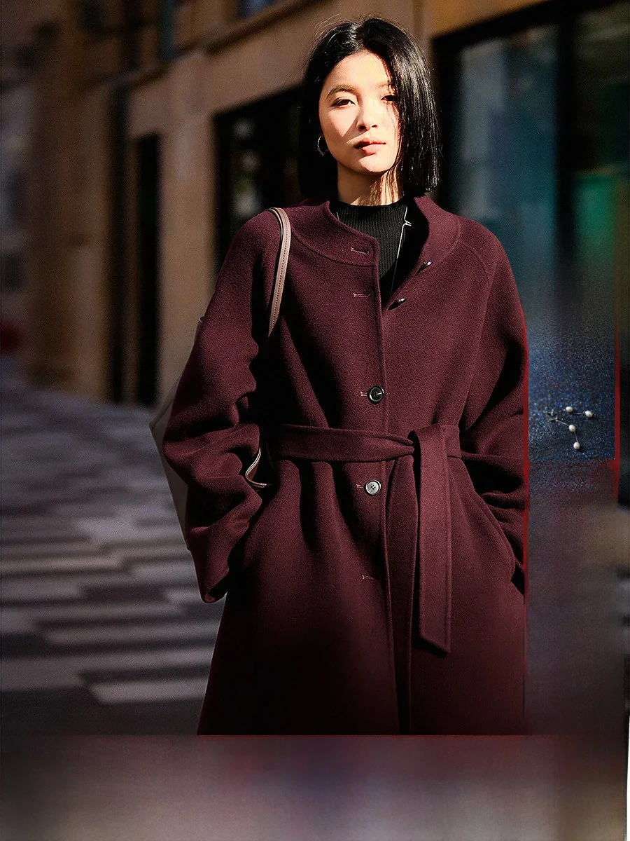 Double-Faced Woolen Camere Coat Stand Collar Long Sve Women's Autumn Winter Faion Outerwear Straight Cut OL Sle
Double-Faced Woolen Camere Coat Stand Collar Long Sve Women's Autumn Winter Faion Outerwear Straight Cut OL Sle