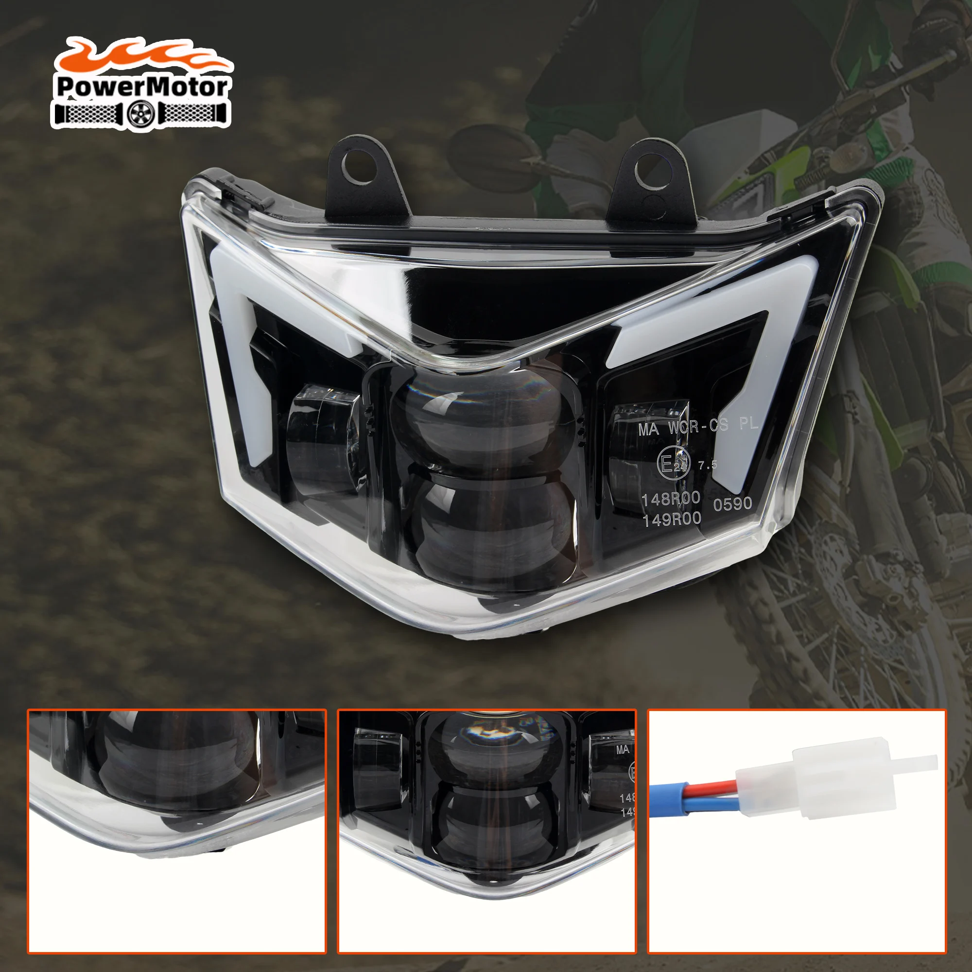 E24 Motorcycle LED Headlamp Motocross Headlight For Kawasaki D-Tracker 125 KLX125 150 2010-2016 KLX450R 2008-2021 Accessories
E24 Motorcycle LED Headlamp Motocross Headlight For Kawasaki D-Tracker 125 KLX125 150 2010-2016 KLX450R 2008-2021 Accessories