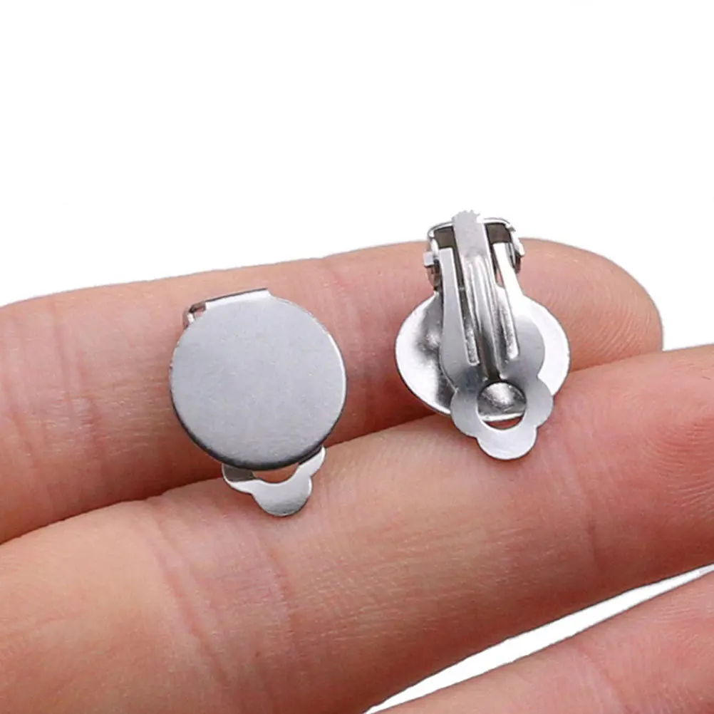20Pcs Stainless Steel Earring Setting Tray DIY Metal Ear Clip Base for Cabochon Cameo Resin Jewelry Making Craft Accessories
20Pcs Stainless Steel Earring Setting Tray DIY Metal Ear Clip Base for Cabochon Cameo Resin Jewelry Making Craft Accessories