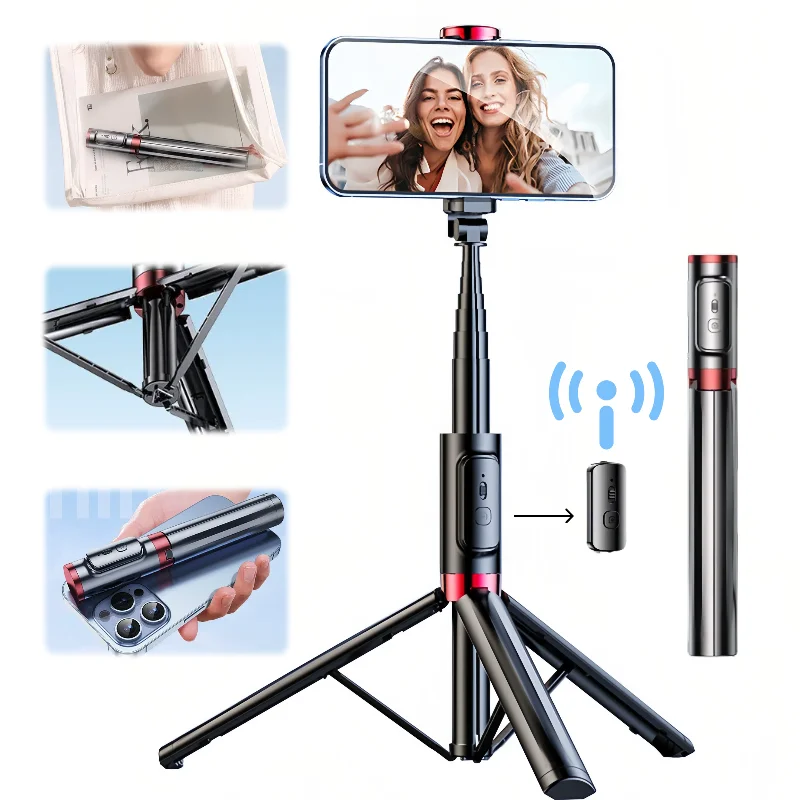 Bluetooth Wireless Selfie Stick Tripod Aluminum Alloy+ABS Extendable with Remote for Phone Perfect for Outdoor TikTok Live
Bluetooth Wireless Selfie Stick Tripod Aluminum Alloy+ABS Extendable with Remote for Phone Perfect for Outdoor TikTok Live