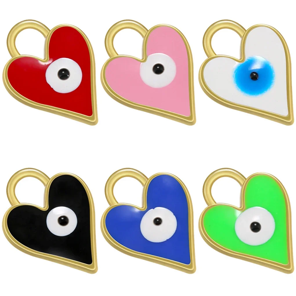 Heart Pendants for Jewelry Making Supplies Enamel Colorful Devil's Eye Charms DIY Necklaces Bracelets Clavicle Chain Accessories
Heart Pendants for Jewelry Making Supplies Enamel Colorful Devil's Eye Charms DIY Necklaces Bracelets Clavicle Chain Accessories
