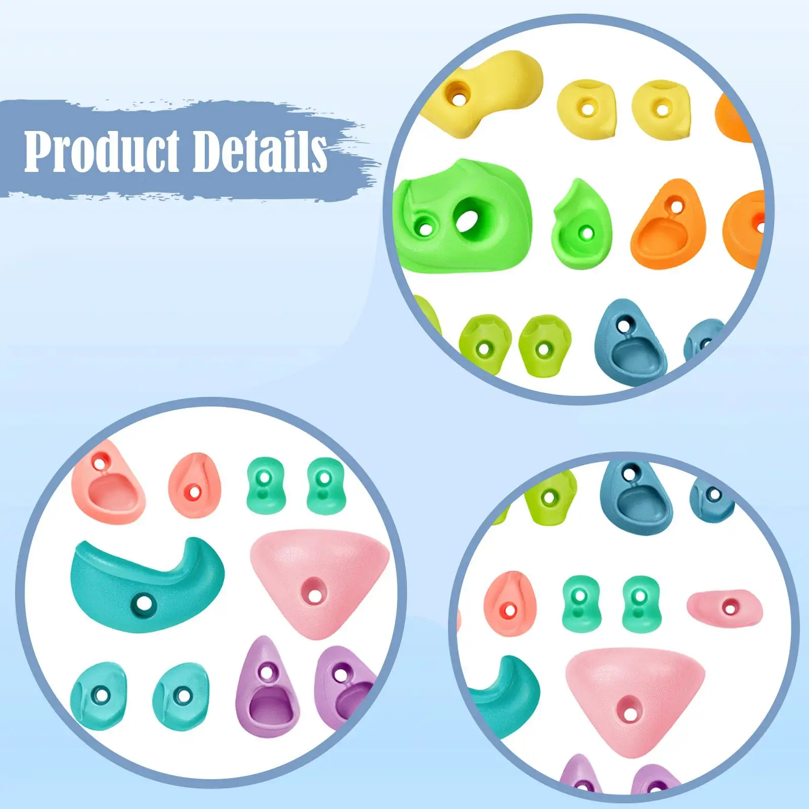 Multi Colored Climbing Wall Handles Children Home Rock Climbing Grips for Indoor Outdoor Climbing Set Workout
Multi Colored Climbing Wall Handles Children Home Rock Climbing Grips for Indoor Outdoor Climbing Set Workout
