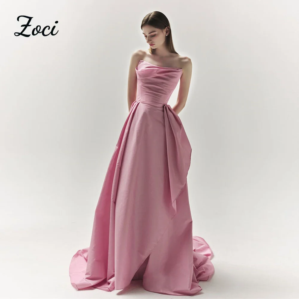 Zoci Strapless Pleats Sleeveless Korea Evening Dresses A-line Floor Customized Elegant Wedding Reception Dresses Photos Shoot
Zoci Strapless Pleats Sleeveless Korea Evening Dresses A-line Floor Customized Elegant Wedding Reception Dresses Photos Shoot