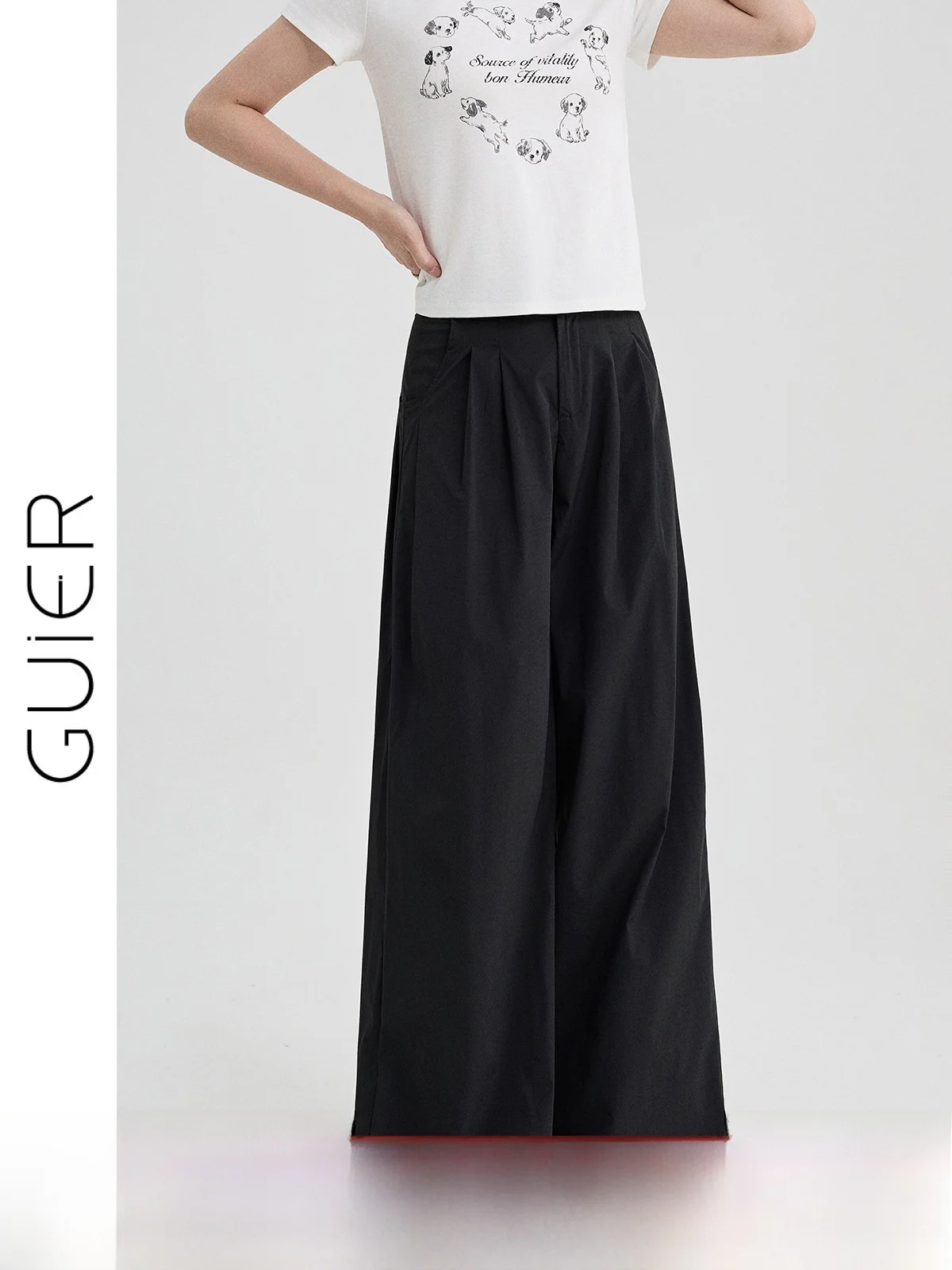 Guier High Waist Wide Leg Casual Pants Women's Summer Loose Straight Folded Slimming Black Wide Leg Pants Casual Trousers
Guier High Waist Wide Leg Casual Pants Women's Summer Loose Straight Folded Slimming Black Wide Leg Pants Casual Trousers