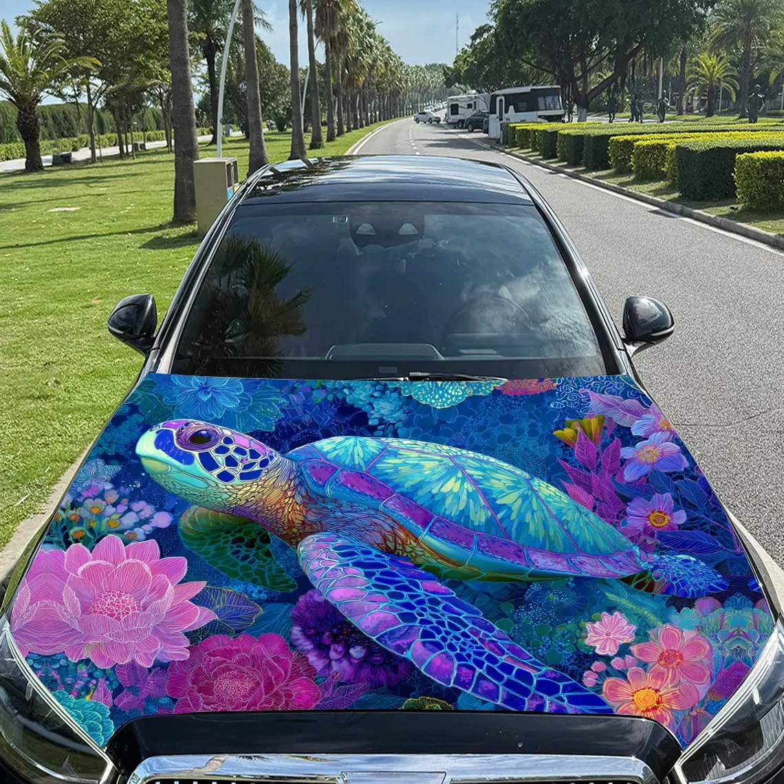 Colorful Turtle and Vibrant Flowers Car Vinyl Wrap, PVC Material Waterproof Car Hood Sticker, Self-Adhesive Scratch-Resistant St
Colorful Turtle and Vibrant Flowers Car Vinyl Wrap, PVC Material Waterproof Car Hood Sticker, Self-Adhesive Scratch-Resistant St