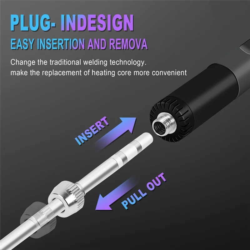A84E-Soldering Iron 65W Internal Heat Type Intelligent Digital Display 180-500℃ Soldering Pen Soldering Repair Tool Artifacts
A84E-Soldering Iron 65W Internal Heat Type Intelligent Digital Display 180-500℃ Soldering Pen Soldering Repair Tool Artifacts