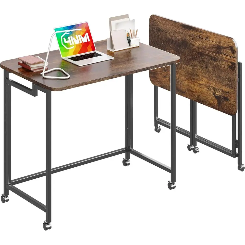 Portable 27.5 Rolling Laptop Desk with Wheels, Compact Office Table for Small Spaces - Rustic Brown and Black
Portable 27.5 Rolling Laptop Desk with Wheels, Compact Office Table for Small Spaces - Rustic Brown and Black
