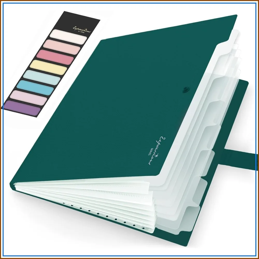 Letter Size Expanding File Folder, 8 Pockets with Labels, Portable Accordion Organizer for Documents, Bills, Receipts, A4, Dark Green
Letter Size Expanding File Folder, 8 Pockets with Labels, Portable Accordion Organizer for Documents, Bills, Receipts, A4, Dark Green