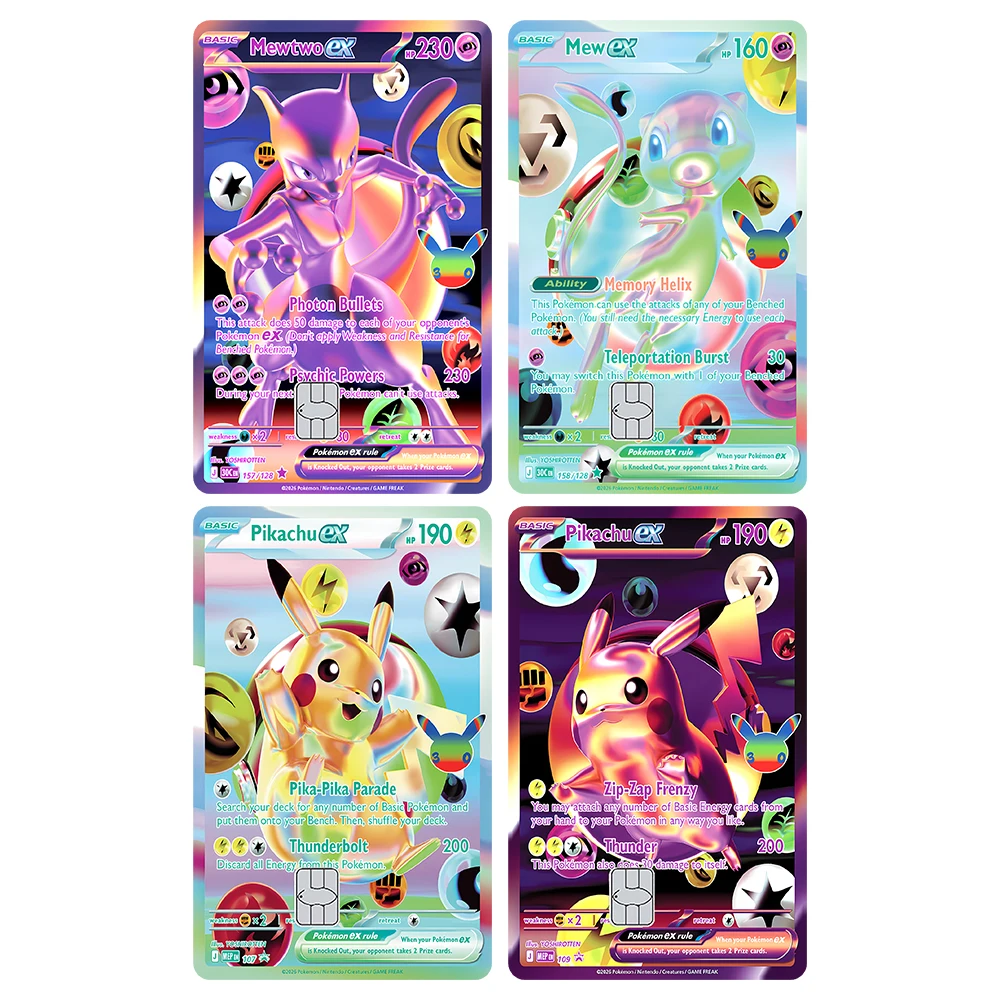 PTCG 30th Celebration Series Credit Card Skin Sticker FUR Mewtwo Foil Stickers for VISA JCB AMEX and MasterCard Decoration
PTCG 30th Celebration Series Credit Card Skin Sticker FUR Mewtwo Foil Stickers for VISA JCB AMEX and MasterCard Decoration