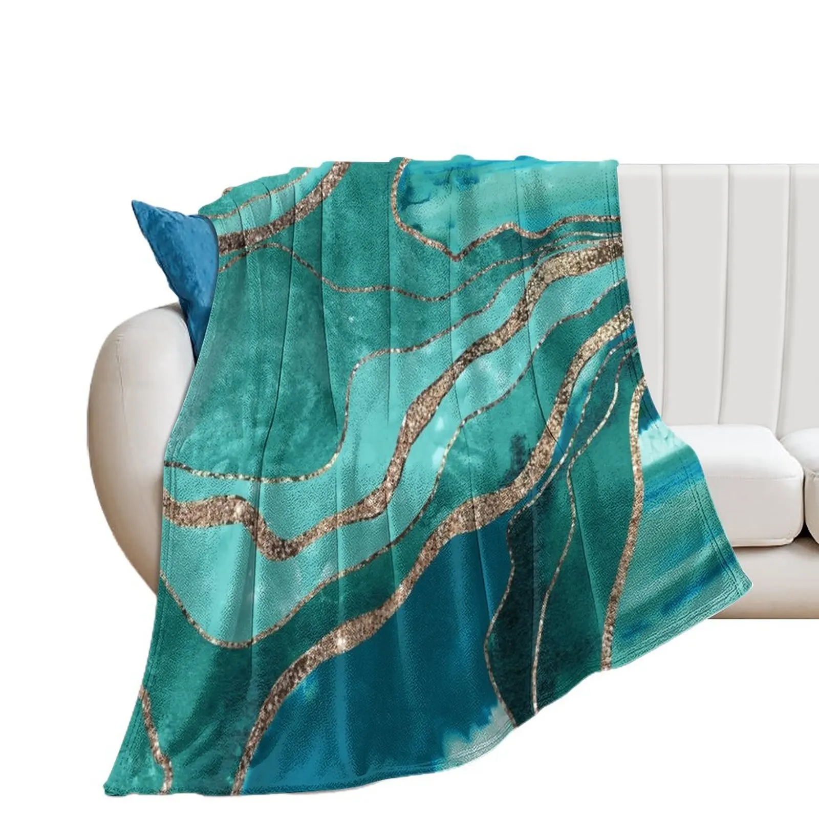 Soft Turquoise Teal Marble Agate Gold Glitter Glam #1 (Faux Glitter) #decor #art Throw Blanket Thermal Custom Loose Blankets
Soft Turquoise Teal Marble Agate Gold Glitter Glam #1 (Faux Glitter) #decor #art Throw Blanket Thermal Custom Loose Blankets