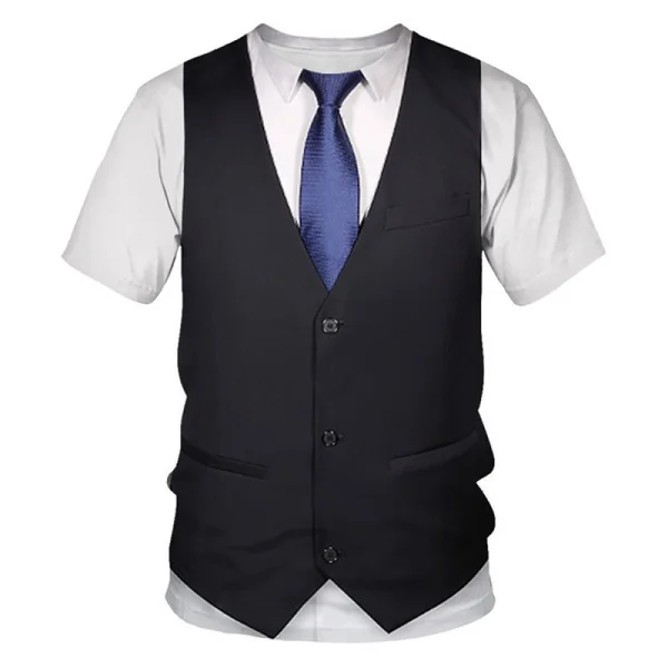 Summer Fashion Funny Fake Suit 3D T Shirt Tuxedo Bow Tie 3D Printed T-shirts Men Summer Streetwear
Summer Fashion Funny Fake Suit 3D T Shirt Tuxedo Bow Tie 3D Printed T-shirts Men Summer Streetwear