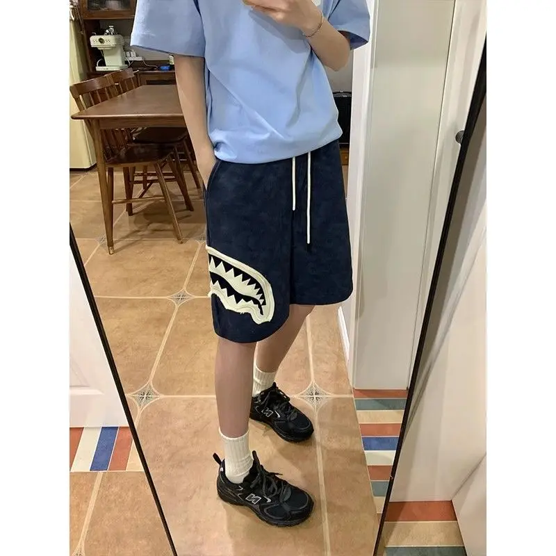 Blue Shark Mouth Washed Patchwork Men's Shorts American Style Heavyweight Five-Quarter Length Casual Straight Leg Trousers
Blue Shark Mouth Washed Patchwork Men's Shorts American Style Heavyweight Five-Quarter Length Casual Straight Leg Trousers