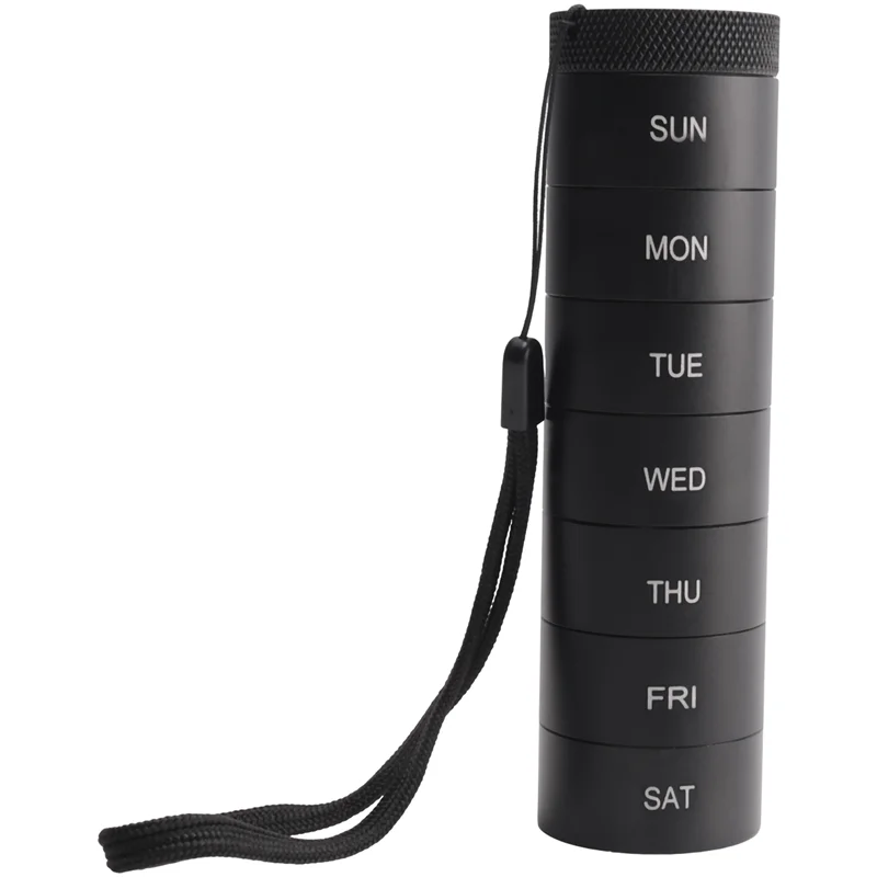 ABBN-Weekly Travel Stackable Pill Organizer, Metal Pill Case 7-Day Compartment Medicine Box Waterproof Pill Container Black Dura
ABBN-Weekly Travel Stackable Pill Organizer, Metal Pill Case 7-Day Compartment Medicine Box Waterproof Pill Container Black Dura