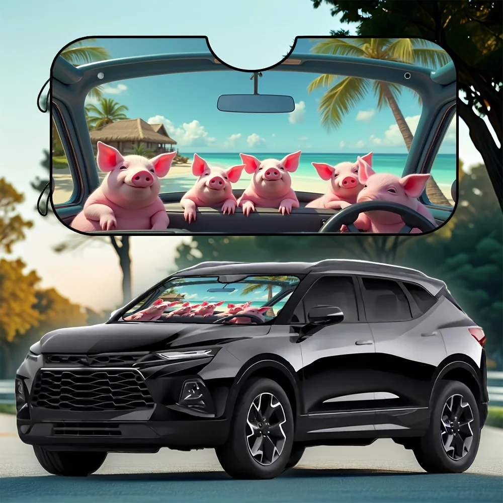 1pc Beach Pig Sun Shade - Foldable UV Blocking Design, Reflective Fabric Reduces Heat, Ideal For Car Rear Window, Beach Accessor
1pc Beach Pig Sun Shade - Foldable UV Blocking Design, Reflective Fabric Reduces Heat, Ideal For Car Rear Window, Beach Accessor