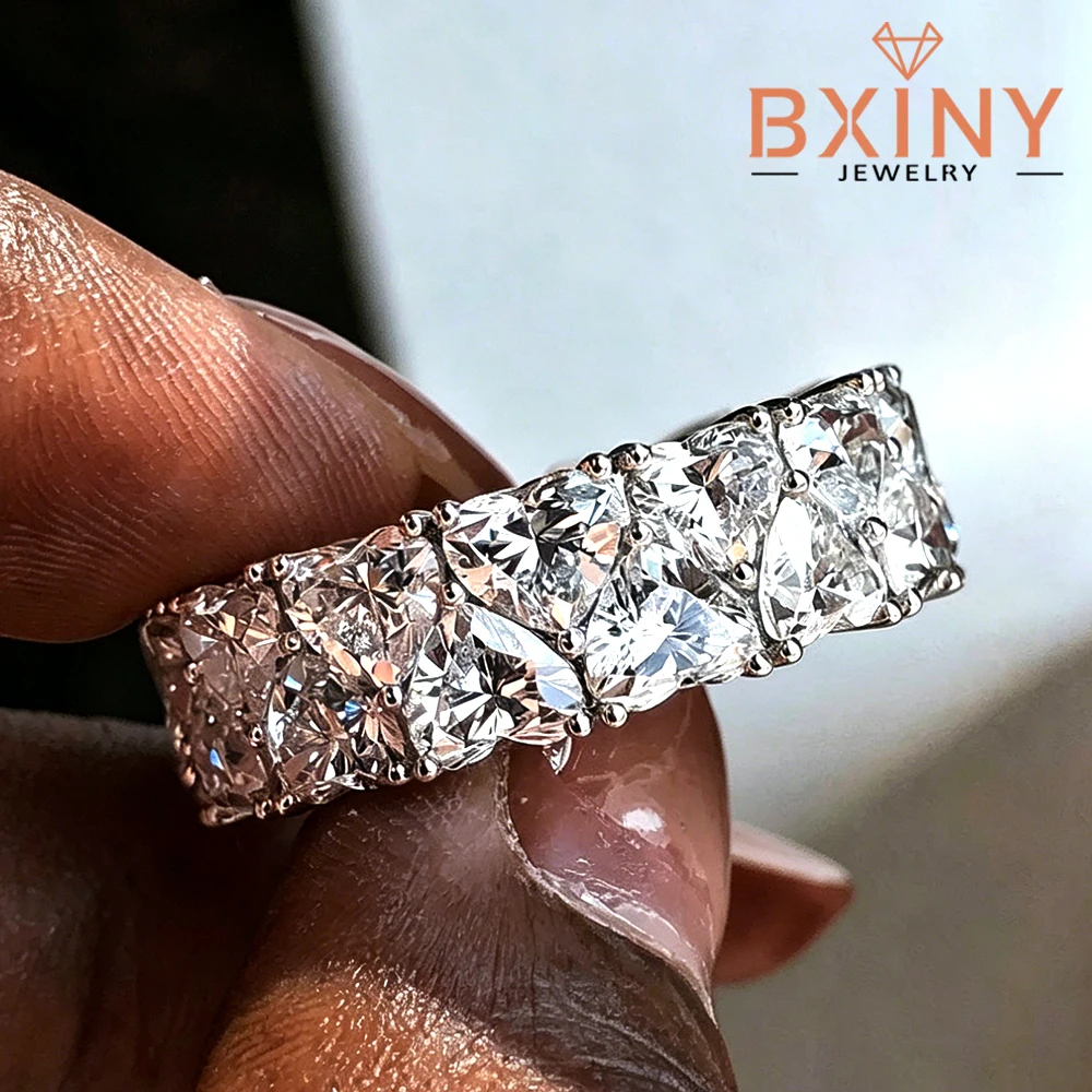 BXINY Double Row Heart Moissanite Rings 925 Sterling Silver Certified Diamond Eternity Band For Women Wedding Gifts Fine Jewelry
BXINY Double Row Heart Moissanite Rings 925 Sterling Silver Certified Diamond Eternity Band For Women Wedding Gifts Fine Jewelry