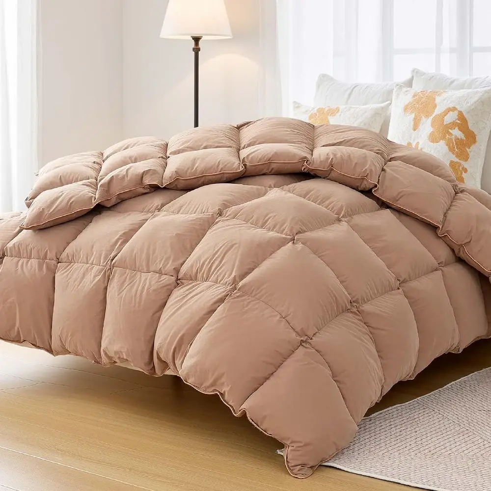 Down Comorter Queen Size – All Season Medium Weight luy Khaki Duvet Insert, Warm eather Bedding, Sot 100% Cotton Cover, 90x90 In
Down Comorter Queen Size – All Season Medium Weight luy Khaki Duvet Insert, Warm eather Bedding, Sot 100% Cotton Cover, 90x90 In