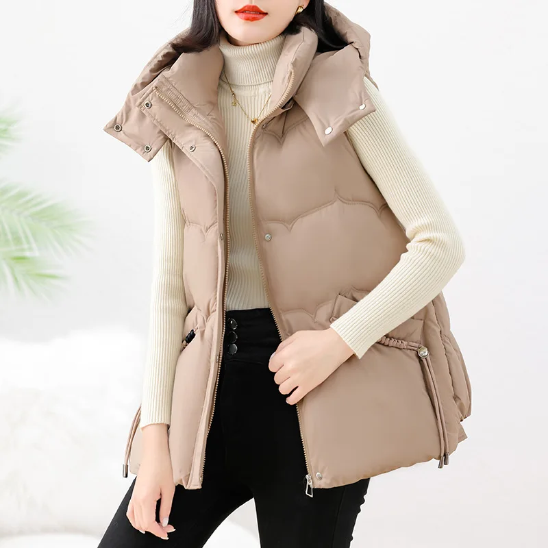 Autumn Winter Women's Short Cotton Down Vest Hooded Warm Sleeveless Jacket Female Tops Ladies Waistcoat Outwear Chaleco Mujer
Autumn Winter Women's Short Cotton Down Vest Hooded Warm Sleeveless Jacket Female Tops Ladies Waistcoat Outwear Chaleco Mujer
