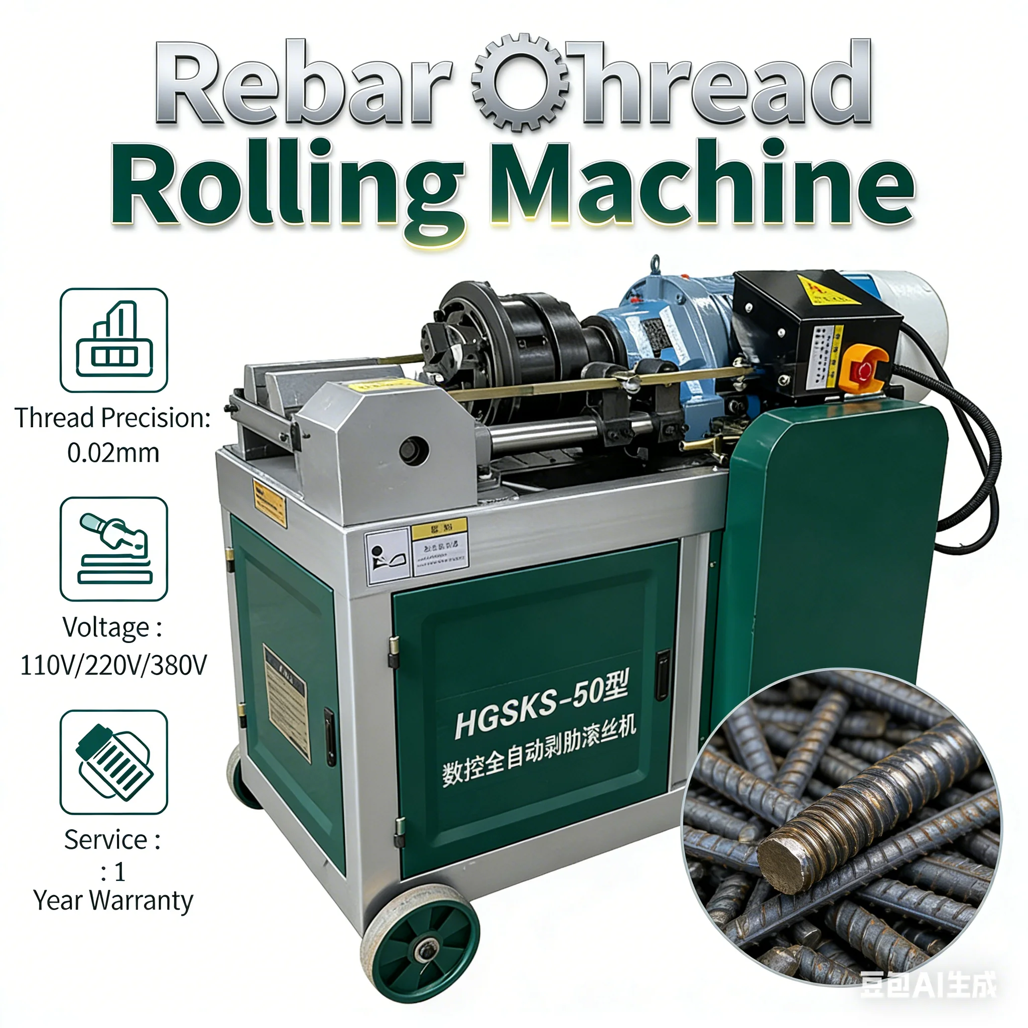 Customized New Condition Thread Rolling Machine With Core Motor Component