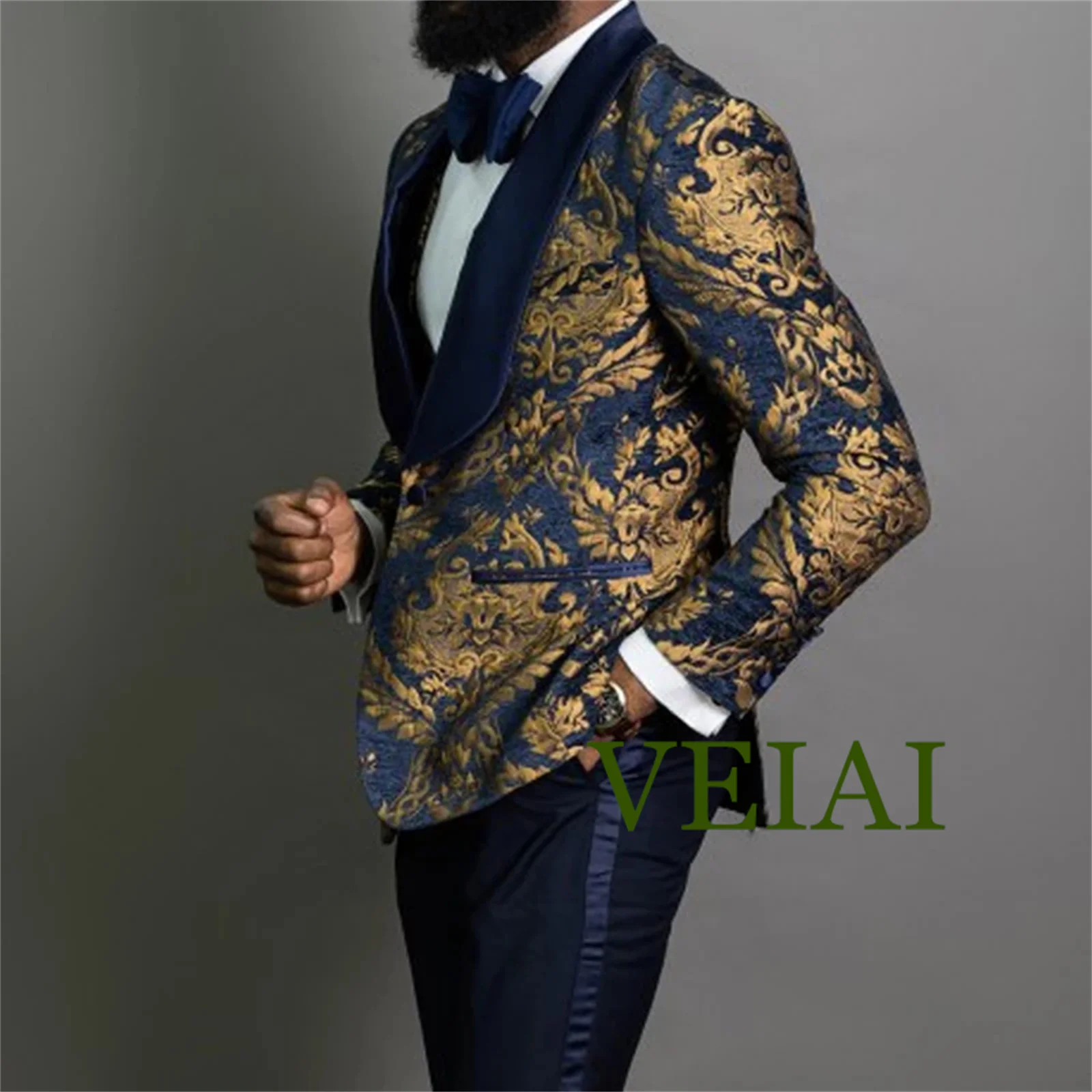 CustomizedNavy Blue Floral Jacquard Prom Men Suits for Wedding 3 Piece Slim Fit Groom Tuxedo African Male Fashion Costume Jacket
CustomizedNavy Blue Floral Jacquard Prom Men Suits for Wedding 3 Piece Slim Fit Groom Tuxedo African Male Fashion Costume Jacket