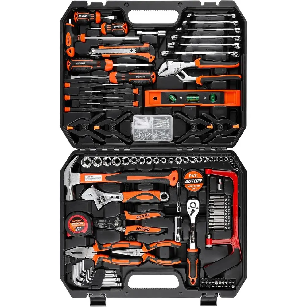 Набор инструментов из 240 предметов: комбинированный набор для авторемонта, ручной инструмент с пластиковым ящиком для инструментов
Набор инструментов из 240 предметов: комбинированный набор для авторемонта, ручной инструмент с пластиковым ящиком для инструментов