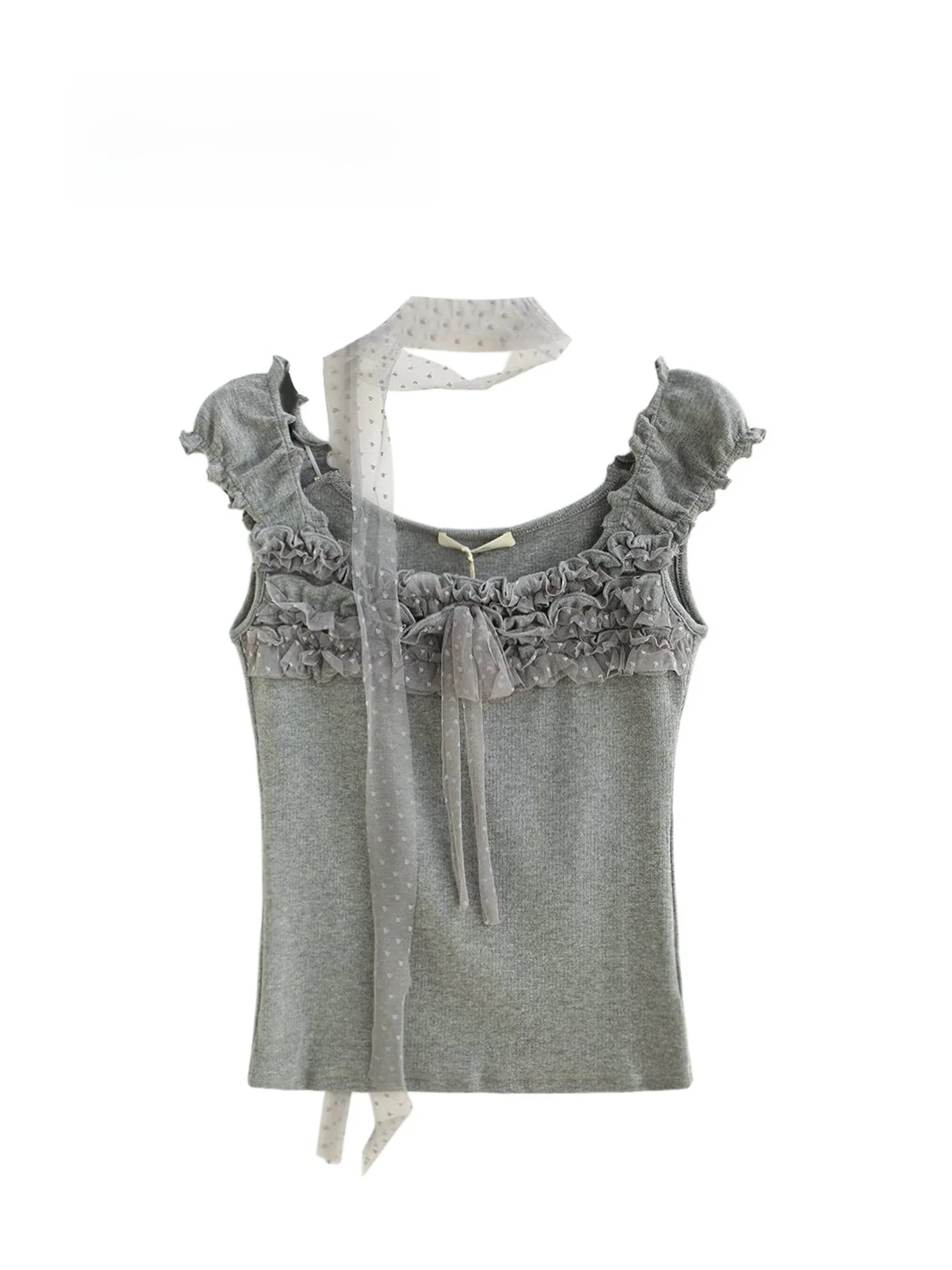 Summer New Pure Desire Sweet Spicy Short Polka Dot Mesh Knot Wooden Vest Sleeveless Top for Women Korean Style
Summer New Pure Desire Sweet Spicy Short Polka Dot Mesh Knot Wooden Vest Sleeveless Top for Women Korean Style