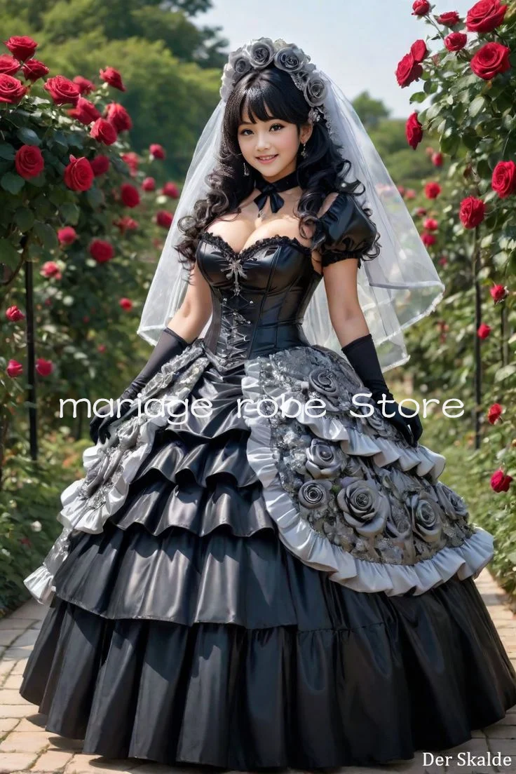 Блестящее черное готическое викторианское вечернее платье с вырезом «сердечко», корсетом, 3D цветочным кружевом и шнуровкой, для выпускного вечера, маскарада, на заказ
Блестящее черное готическое викторианское вечернее платье с вырезом «сердечко», корсетом, 3D цветочным кружевом и шнуровкой, для выпускного вечера, маскарада, на заказ