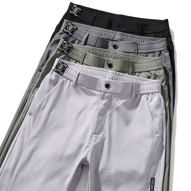 Summer and autumn men's casual pants, high-end solid color casual trousers, straight leg slim pants, simple and elastic
Summer and autumn men's casual pants, high-end solid color casual trousers, straight leg slim pants, simple and elastic