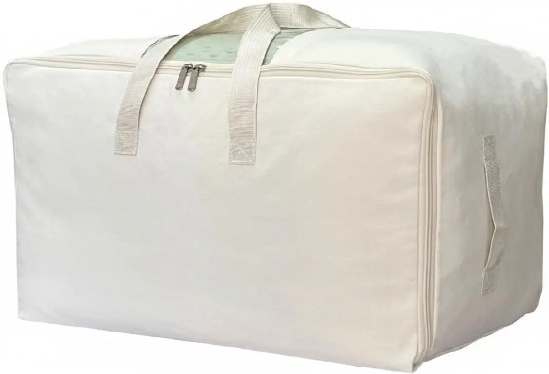 Soft Canvas Clothes Storage Bags with Four Carrying Handles and Clear Window, Closet Organizer for Clothing, Blankets Sheets and Bedding, 55L, Beige
Soft Canvas Clothes Storage Bags with Four Carrying Handles and Clear Window, Closet Organizer for Clothing, Blankets Sheets and Bedding, 55L, Beige