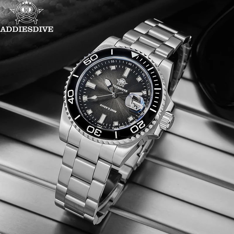 ADDIESDIVE Men's 2115 Quartz Watch 200m Waterproof Super Luminous Diver Watches Ceramic Bezel Calendar 316L Steel Wristwatch
ADDIESDIVE Men's 2115 Quartz Watch 200m Waterproof Super Luminous Diver Watches Ceramic Bezel Calendar 316L Steel Wristwatch