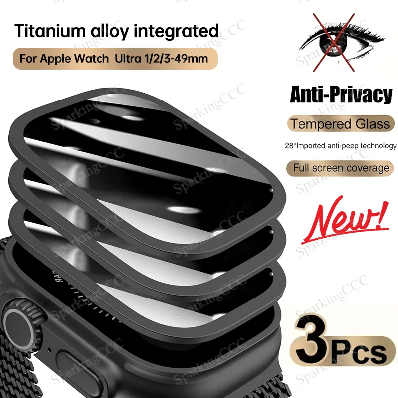 3Pcs Anti-peeping Screen Protector for Apple Watch Ultra 3/2/1 49mm, Ultra-Thin Full Coverage protective film, Anti-Fingerprint
3Pcs Anti-peeping Screen Protector for Apple Watch Ultra 3/2/1 49mm, Ultra-Thin Full Coverage protective film, Anti-Fingerprint