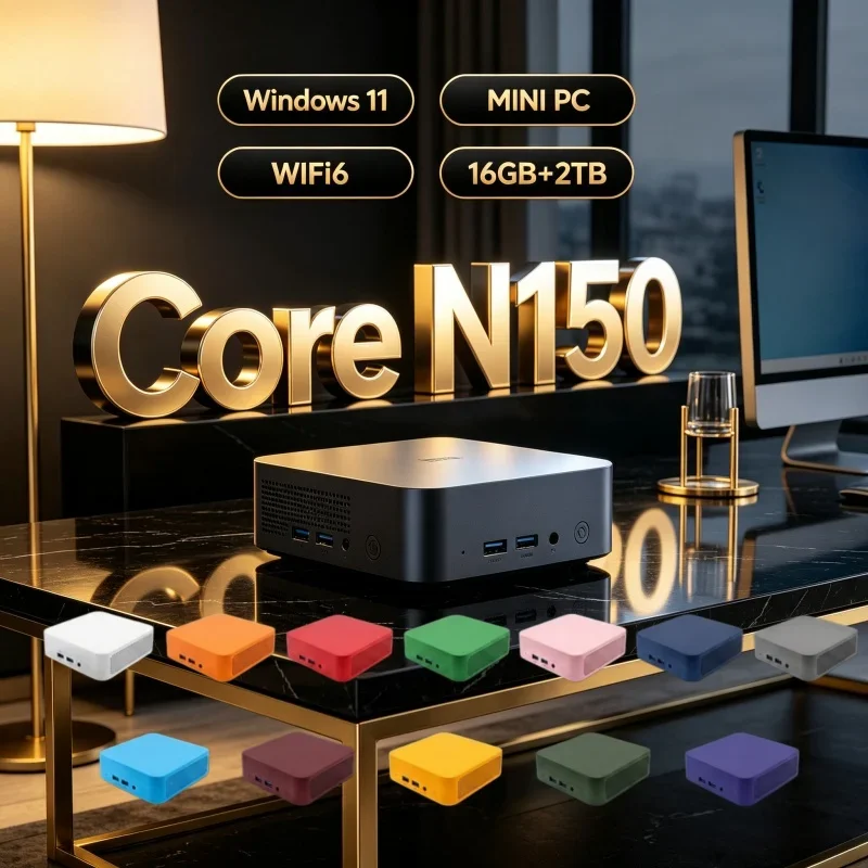 Eye-catching 13 Colors Mini Office PC Intel Core N150 16GB RAM 1/2TB SSD WiFi6 BT5.2 4K Gaming Mini Computer
Eye-catching 13 Colors Mini Office PC Intel Core N150 16GB RAM 1/2TB SSD WiFi6 BT5.2 4K Gaming Mini Computer