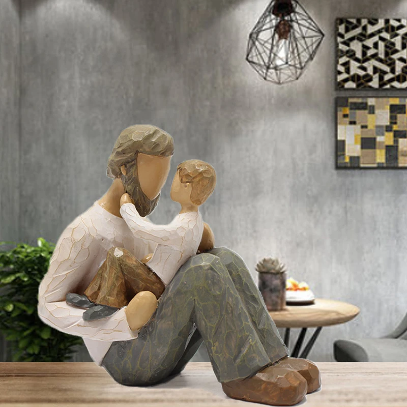 Resin father and son sculpture creative crafts family figure statue artist home decoration memorial day father's gift
Resin father and son sculpture creative crafts family figure statue artist home decoration memorial day father's gift