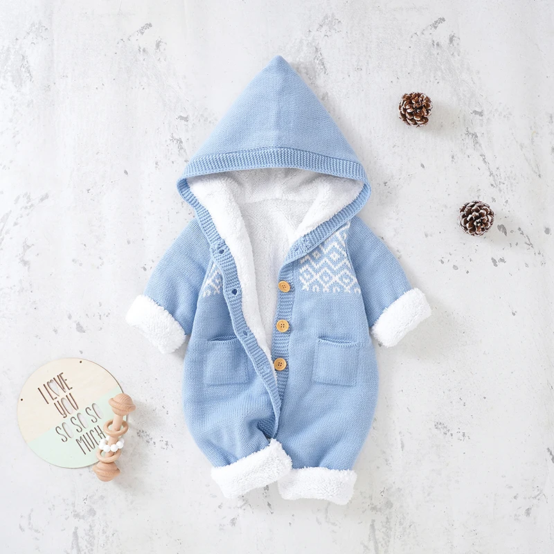 Winter Baby Romper Knitted Newborn Girls Boys Jumpsuit Fleece Long Sleeve Warm Infant Kid Clothing Fashion Hooded Overalls 0-18M
Winter Baby Romper Knitted Newborn Girls Boys Jumpsuit Fleece Long Sleeve Warm Infant Kid Clothing Fashion Hooded Overalls 0-18M