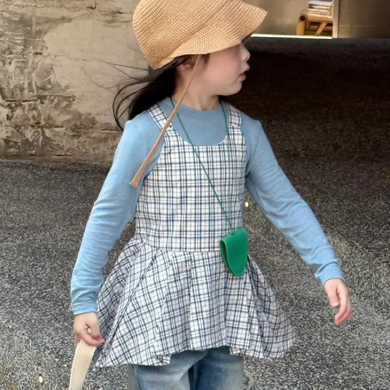 2025 Autumn New Girls Sleeveless Plaid Sling Shirts Cotton Children Blouse Baby Girls Irregular Strap Dress Kids Clothes
2025 Autumn New Girls Sleeveless Plaid Sling Shirts Cotton Children Blouse Baby Girls Irregular Strap Dress Kids Clothes